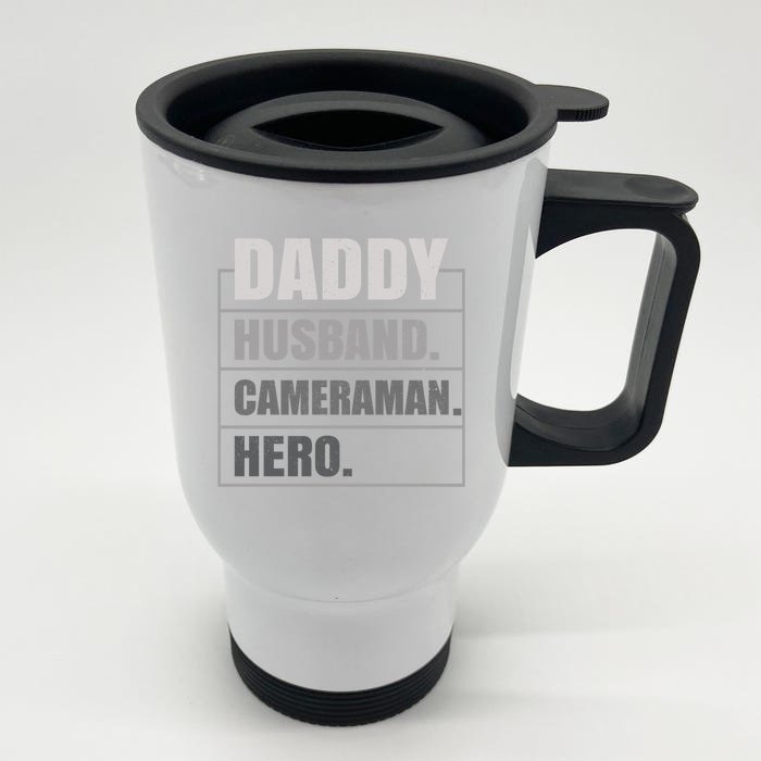 Daddy Husband Camera Hero Fathers Day Gift Front & Back Stainless Steel Travel Mug