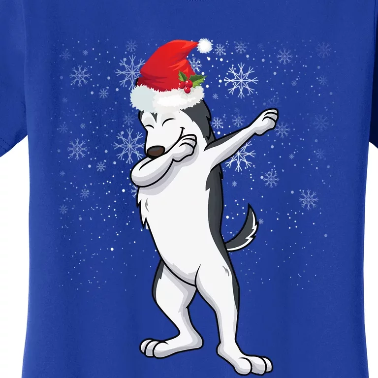 Dabbing Husky Christmas Gift Women's T-Shirt