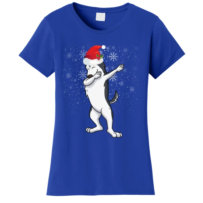 Dabbing Husky Christmas Gift Women's T-Shirt