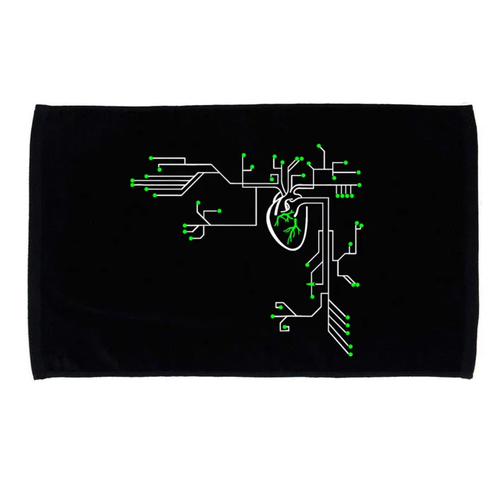 Digital Heart Computer Chip Circuit Electronics Geek Microfiber Hand Towel