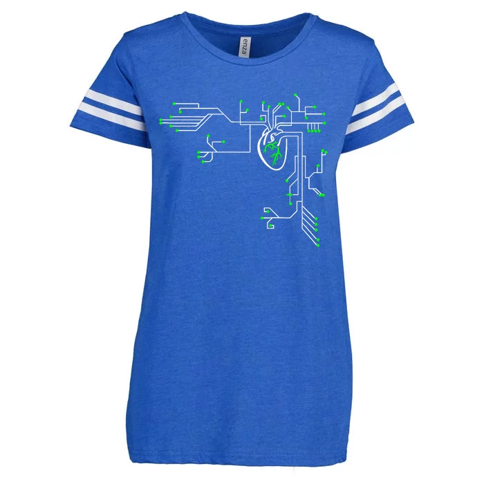 Digital Heart Computer Chip Circuit Electronics Geek Enza Ladies Jersey Football T-Shirt