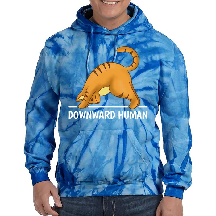 Downward Hu Cat Gift Tie Dye Hoodie