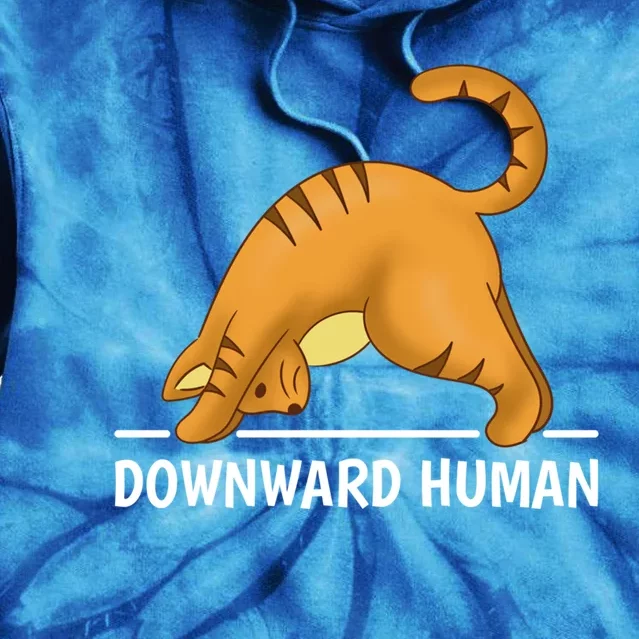 Downward Hu Cat Gift Tie Dye Hoodie