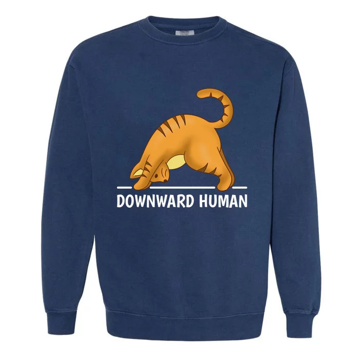 Downward Hu Cat Gift Garment-Dyed Sweatshirt