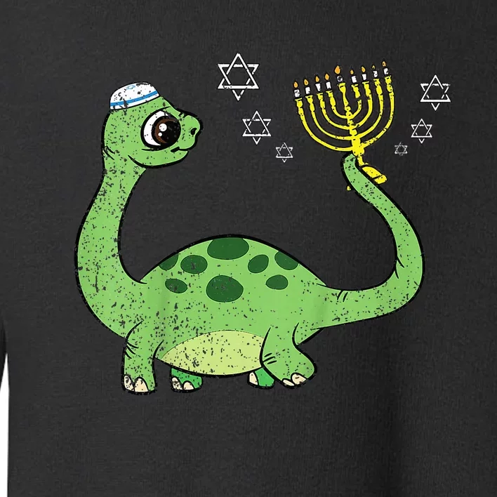 Dinosaur Hanukkah Chanukah Jewish Holiday Star Of David Toddler Sweatshirt