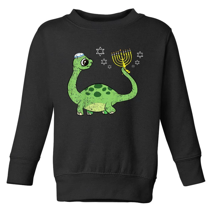 Dinosaur Hanukkah Chanukah Jewish Holiday Star Of David Toddler Sweatshirt