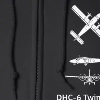 De Havilland Canada Dhc6 Twin Otter Plane Twin Otter Dhc6 Full Zip Hoodie