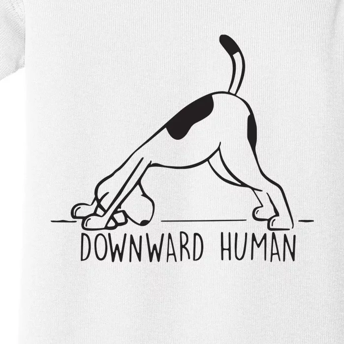 Downward Human Cute Puppy Yoga Dog Yoga Funnny Yoga Baby Bodysuit