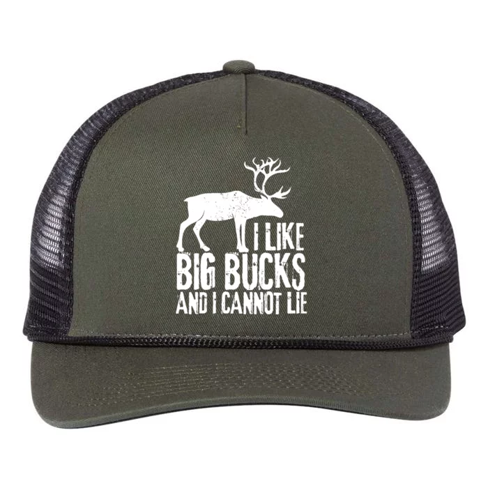 Distressed Hunting Cute Gift I Like Big Bucks And I Cannot Lie Meaningful Gift Retro Rope Trucker Hat Cap