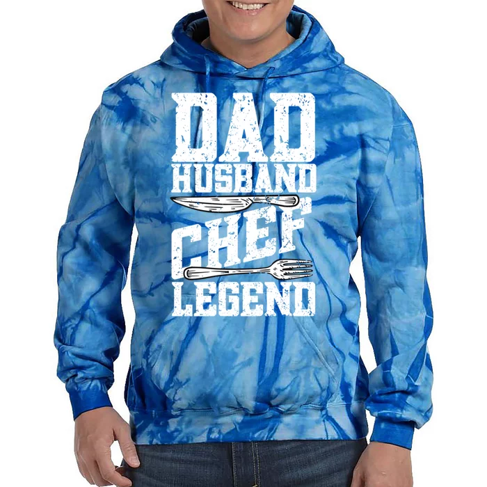 Dad Husband Chef Legend Cook Cooking Funny Chef Gift Tie Dye Hoodie