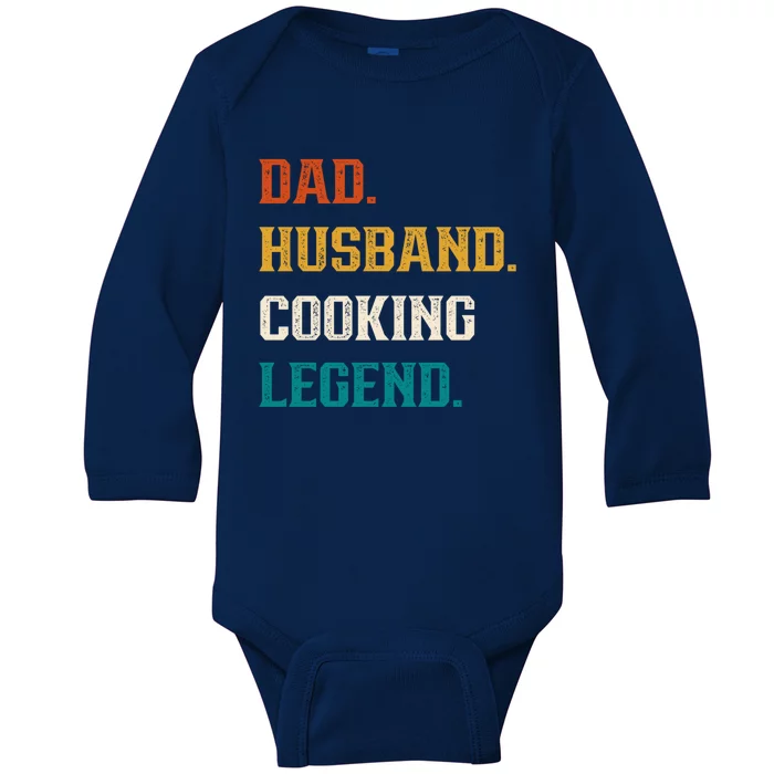 Dad Husband Cooking Legend Cooking Lover Cook Gift Baby Long Sleeve Bodysuit