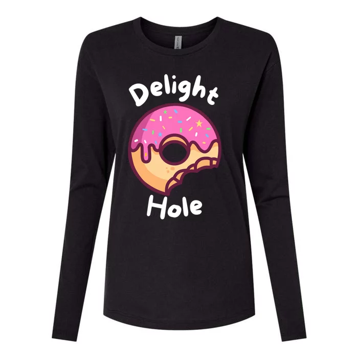 Delight Hole Donut Sprinkles Doughnut Fried Dough Sweet Gift Womens Cotton Relaxed Long Sleeve T-Shirt