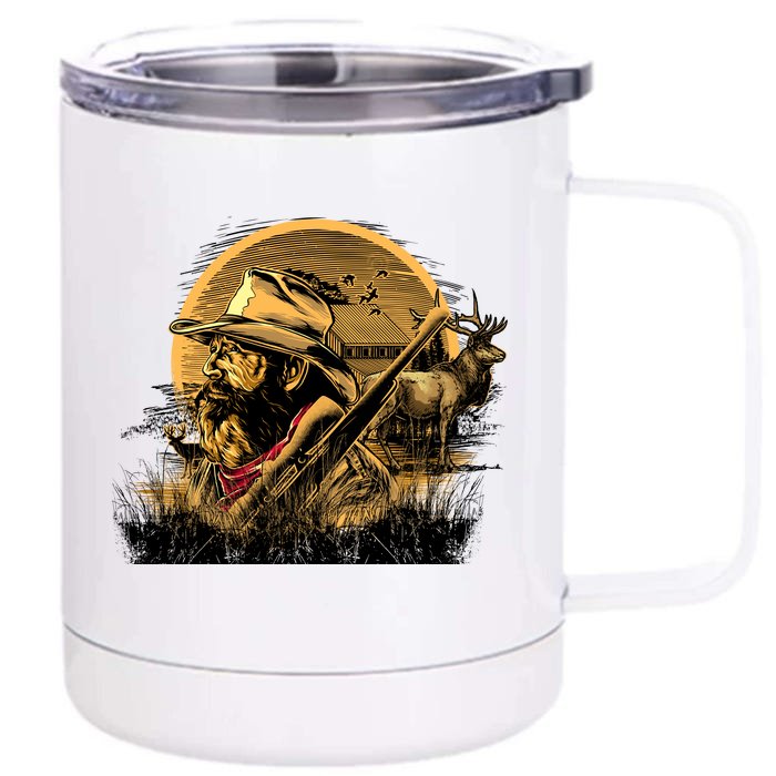 Deer Hunter Front & Back 12oz Stainless Steel Tumbler Cup