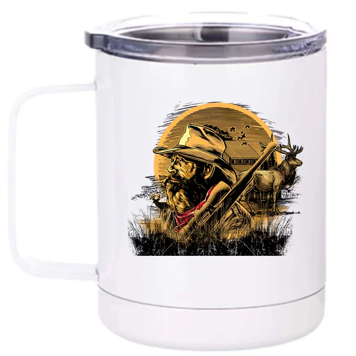 Deer Hunter Front & Back 12oz Stainless Steel Tumbler Cup