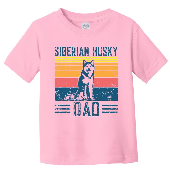 Dog Husky Dad Vintage Siberian Husky Dad Toddler T-Shirt