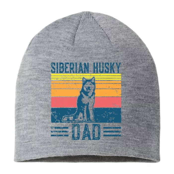 Dog Husky Dad Vintage Siberian Husky Dad 8 1/2in Sustainable Knit Beanie