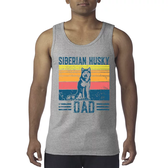 Dog Husky Dad Vintage Siberian Husky Dad Tank Top