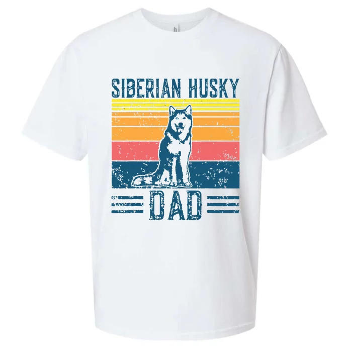 Dog Husky Dad Vintage Siberian Husky Dad Sueded Cloud Jersey T-Shirt