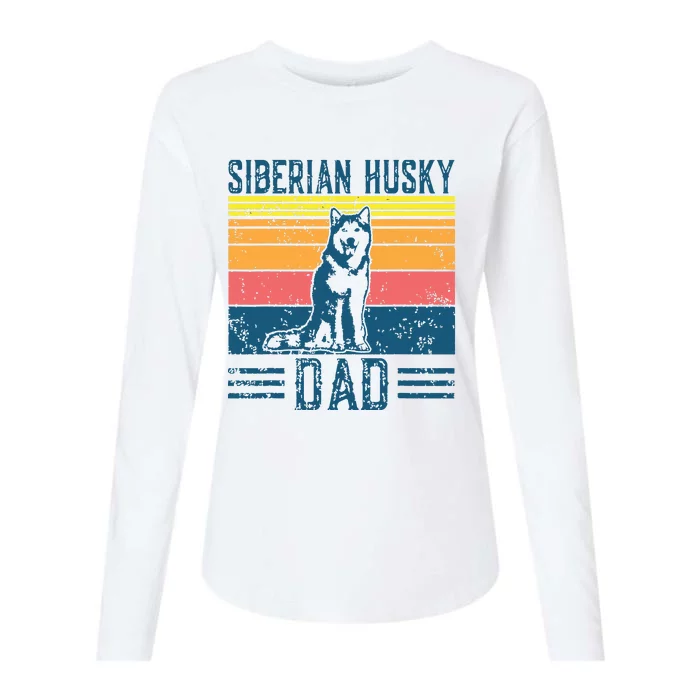 Dog Husky Dad Vintage Siberian Husky Dad Womens Cotton Relaxed Long Sleeve T-Shirt