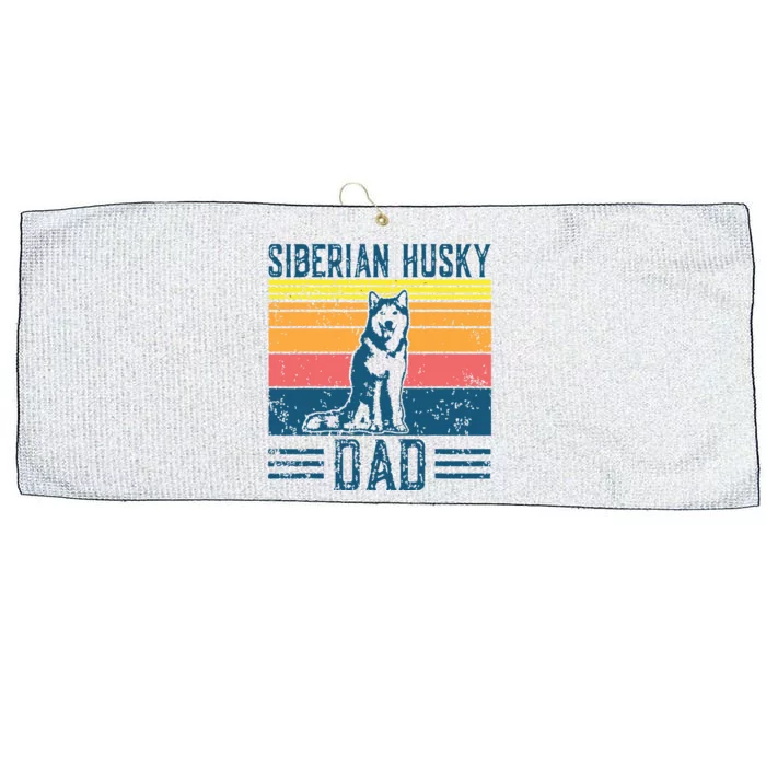 Dog Husky Dad Vintage Siberian Husky Dad Large Microfiber Waffle Golf Towel