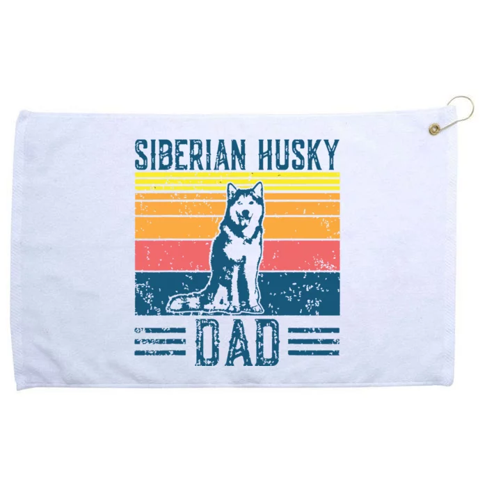 Dog Husky Dad Vintage Siberian Husky Dad Grommeted Golf Towel