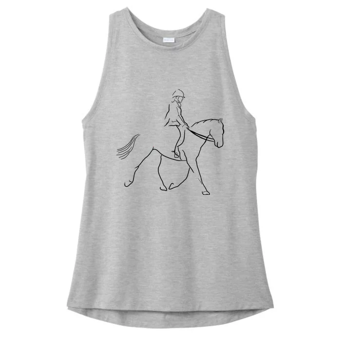 Dressage Horse Dressage Riding Horse Dressage Rider Ladies Tri-Blend Wicking Tank