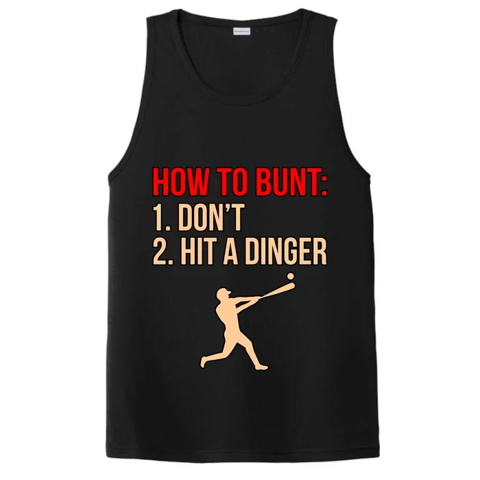 Don't Hit Dinger Baseball Player Sports Lover Coach Graphic Gift Performance Tank