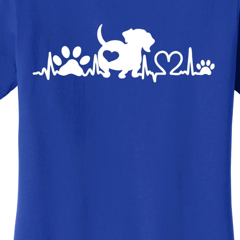 Dachshund Heartbeat Doxie Love Heart Paw Gift Women's T-Shirt