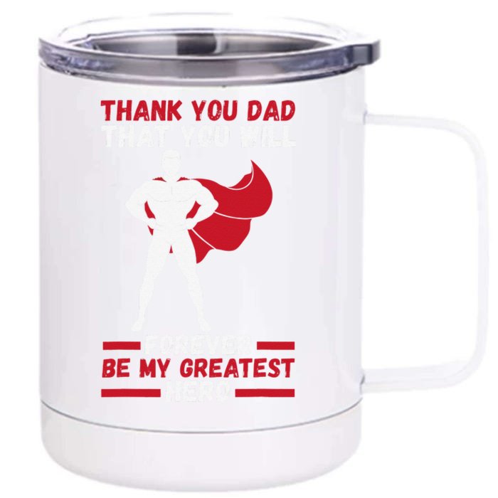 Daddy Hero Dad Father Front & Back 12oz Stainless Steel Tumbler Cup