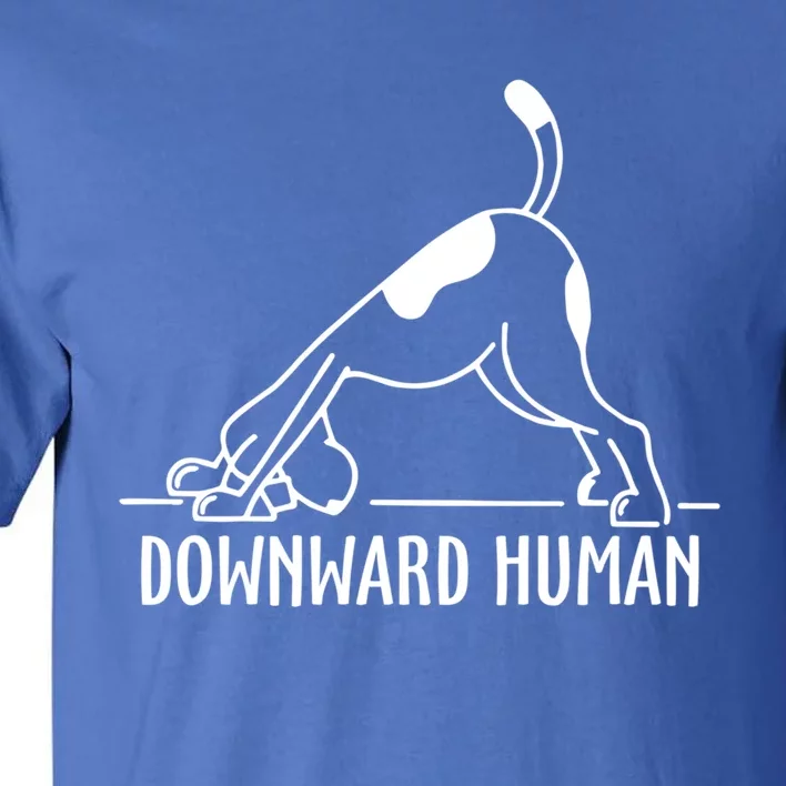 Downward Hu Dog Funny Yoga Workout Dog Lover Gift Tall T-Shirt