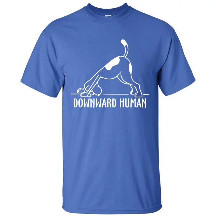 Downward Hu Dog Funny Yoga Workout Dog Lover Gift Tall T-Shirt