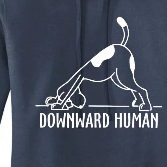 Downward Hu Dog Funny Yoga Workout Dog Lover Gift Women's Pullover Hoodie