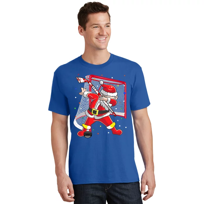 Dabbing Hockey Dabbing Santa Christmas Holiday Hockey Gift T-Shirt