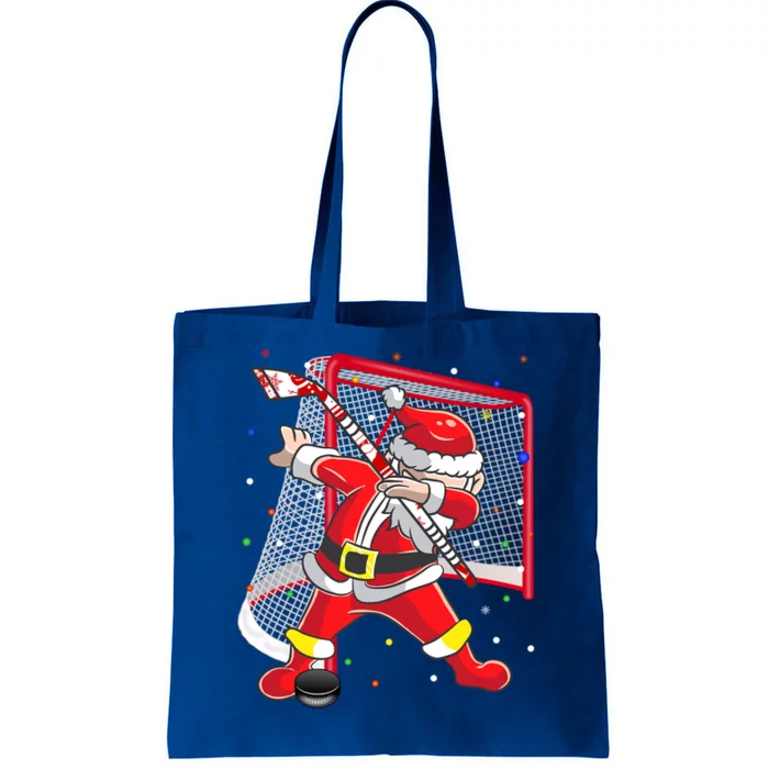 Dabbing Hockey Dabbing Santa Christmas Holiday Hockey Gift Tote Bag