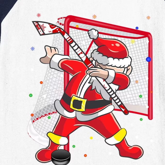 Dabbing Hockey Dabbing Santa Christmas Holiday Hockey Gift Baseball Sleeve Shirt