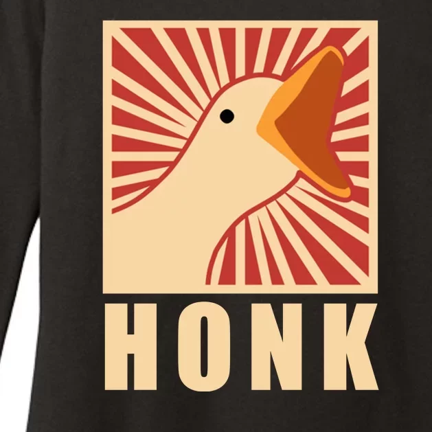 Duck Honk Womens CVC Long Sleeve Shirt