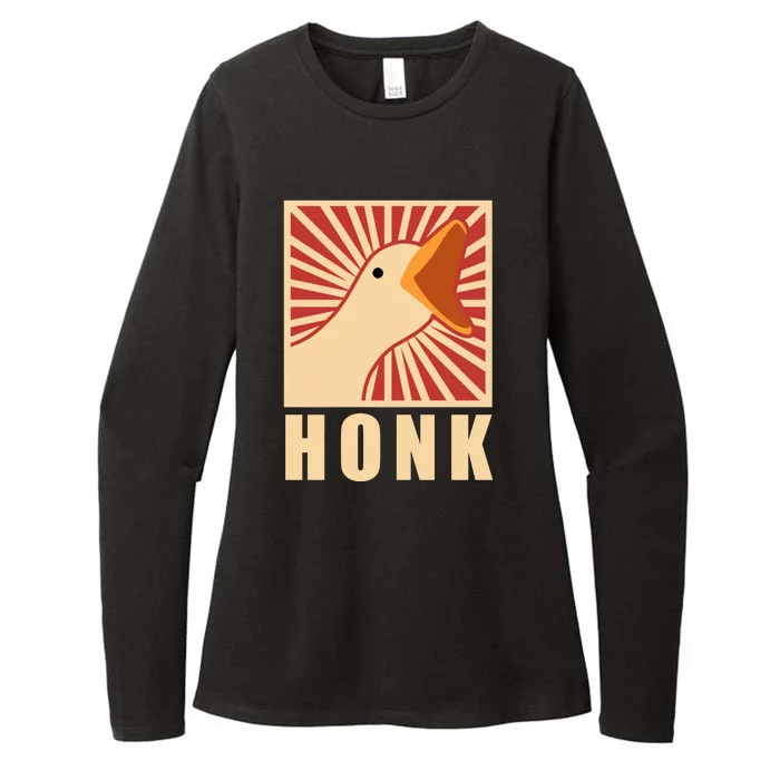 Duck Honk Womens CVC Long Sleeve Shirt