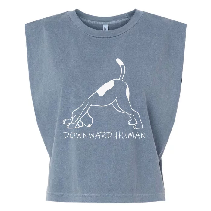 Downward Human Dog Funny Yoga Lover Pet Gift Garment-Dyed Women's Muscle Tee