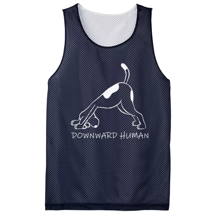 Downward Human Dog Funny Yoga Lover Pet Gift Mesh Reversible Basketball Jersey Tank