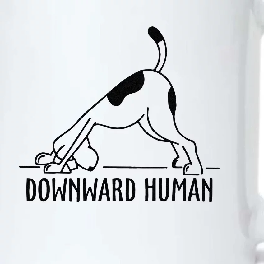 Downward Human Dog Funny Yoga Workout, Dog Lover Black Color Changing Mug