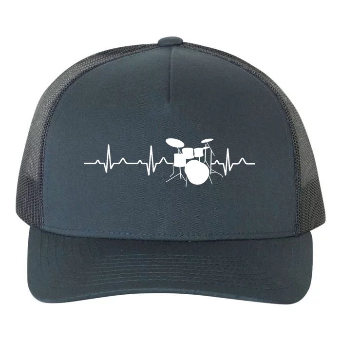 Drums Heartbeat Drummer Music Band Gift Cool Gift Yupoong Adult 5-Panel Trucker Hat