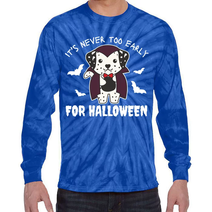 Dalmatian Halloween Dogs Cute Bat Vampire Halloween Gift Tie-Dye Long Sleeve Shirt