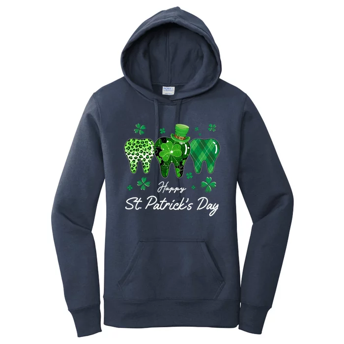 Dental Hygienist Dentist Teeth Lucky Clover St Patricks Day Cute Gift Women's Pullover Hoodie