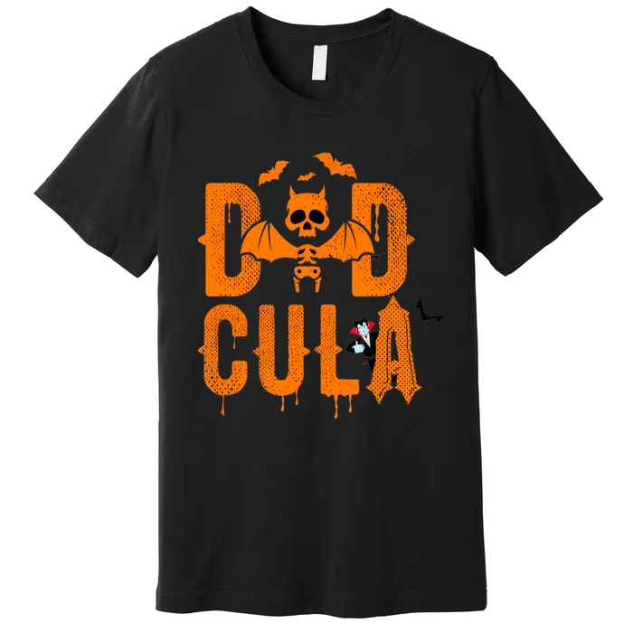 Dad Halloween Dracula Costume Funny Dadcula Man Gift Premium T-Shirt