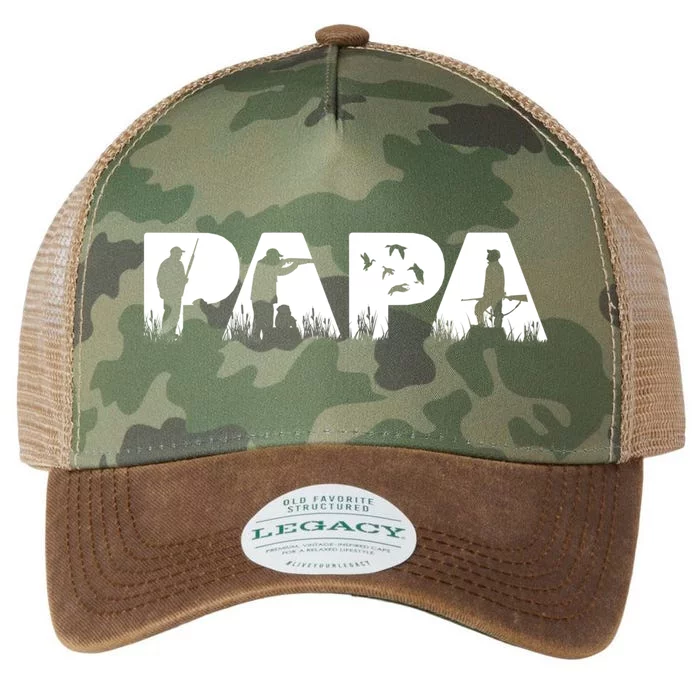 Duck Hunter Dad Funny Papa Duck Hunting Father Gift Legacy Tie Dye Trucker Hat