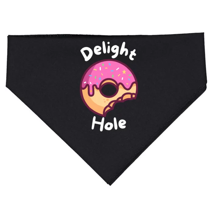 Delight Hole Donut Sprinkles Doughnut Fried Dough Sweet Funny Gift USA-Made Doggie Bandana