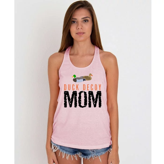 Duck Hunting Duck Decoy Mom Gift Women's Knotted Racerback Tank