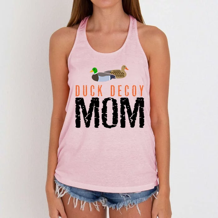 Duck Hunting Duck Decoy Mom Gift Women's Knotted Racerback Tank