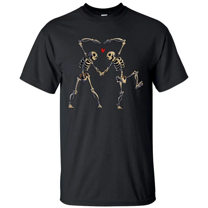 Dance Halloween Dancing Skeleton Heart Tall T-Shirt