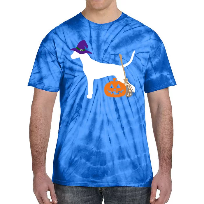 Dalmatian Halloween Dog Wearing Witch Hat Gift Tie-Dye T-Shirt